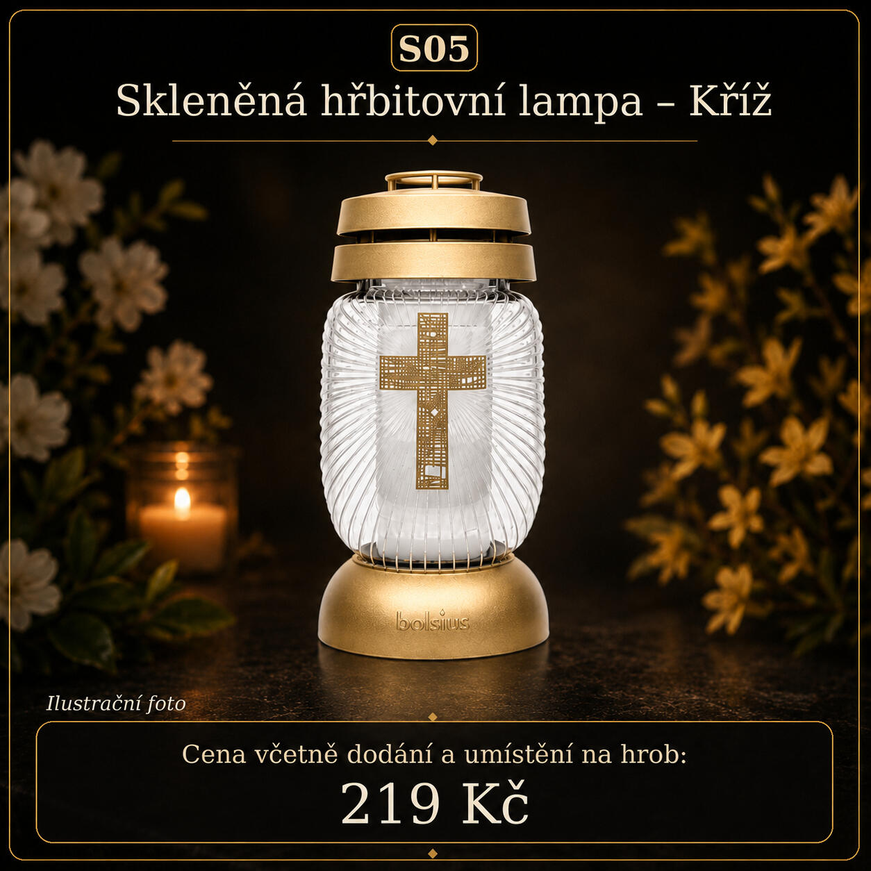 Skleněná lampa Kříž Skleněná lampa Kříž