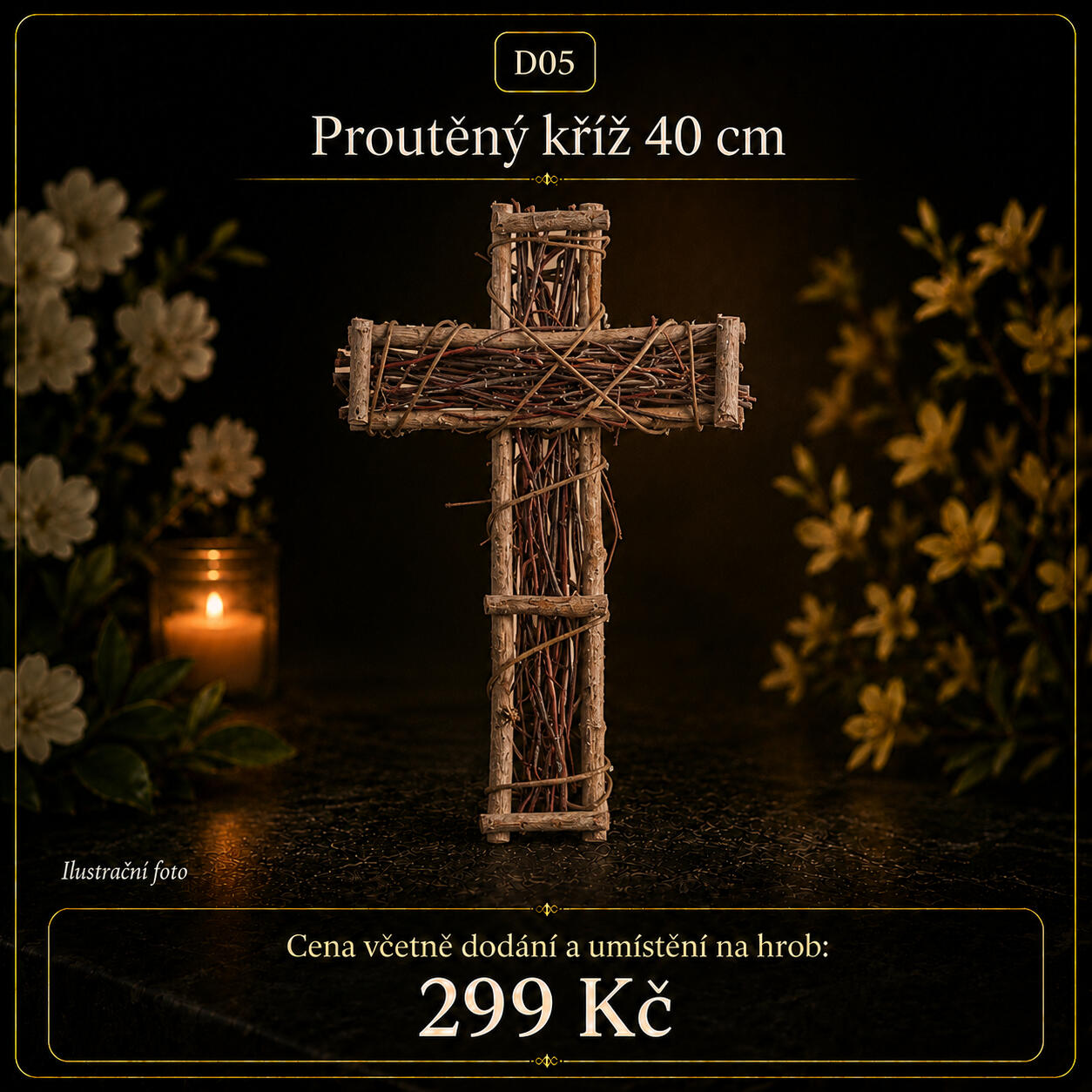 Kříž z proutí 40cm