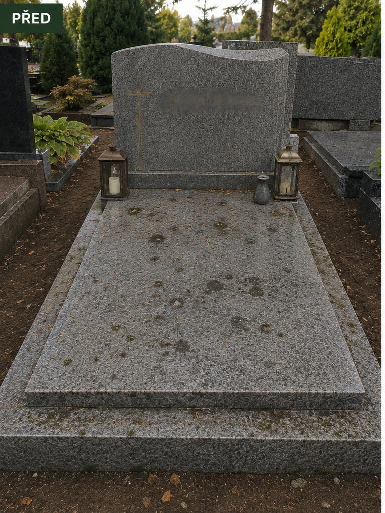 Jednohrob před šetrným čištěním